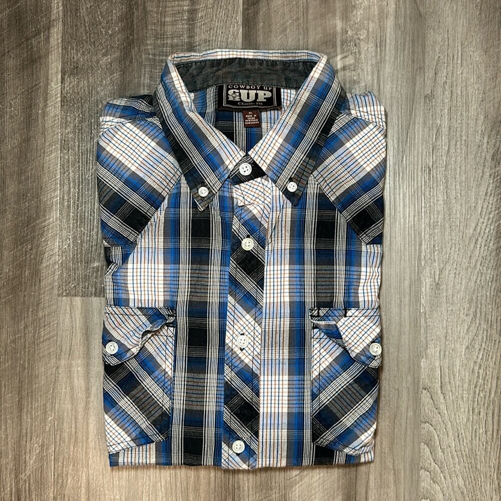 Cowboy Up Long Sleeve Button Down Shirt - XL